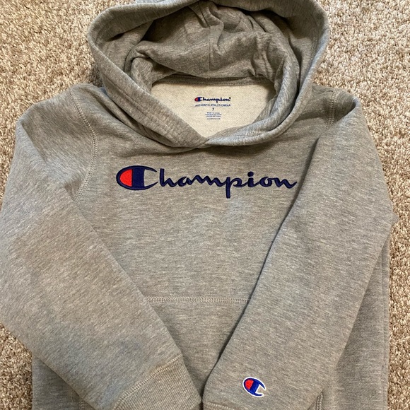 Grey Boys US7 Champion Hoodie - Picture 1 of 4